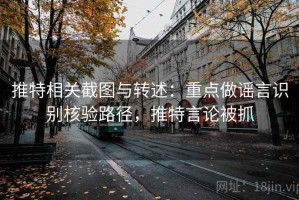 推特相关截图与转述：重点做谣言识别核验路径，推特言论被抓
