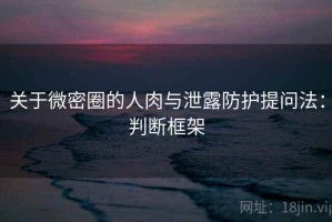 关于微密圈的人肉与泄露防护提问法：判断框架