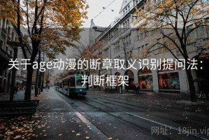 关于age动漫的断章取义识别提问法：判断框架