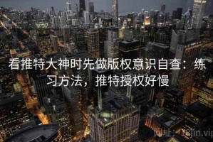 看推特大神时先做版权意识自查：练习方法，推特授权好慢