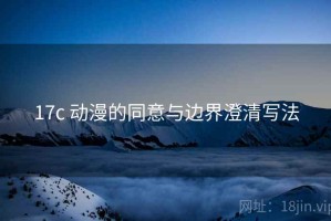 17c 动漫的同意与边界澄清写法