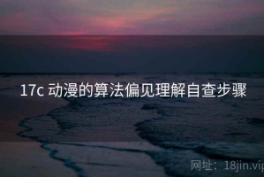 17c 动漫的算法偏见理解自查步骤