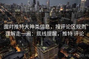 面对推特大神类信息，按评论区规则理解走一遍：底线提醒，推特 评论