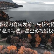星空影视内容转发前：先核对隐私保护澄清写法，星空影视授权号