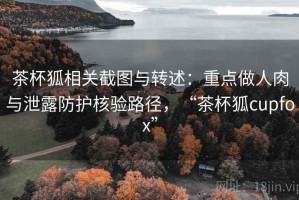 茶杯狐相关截图与转述：重点做人肉与泄露防护核验路径，“茶杯狐cupfox”