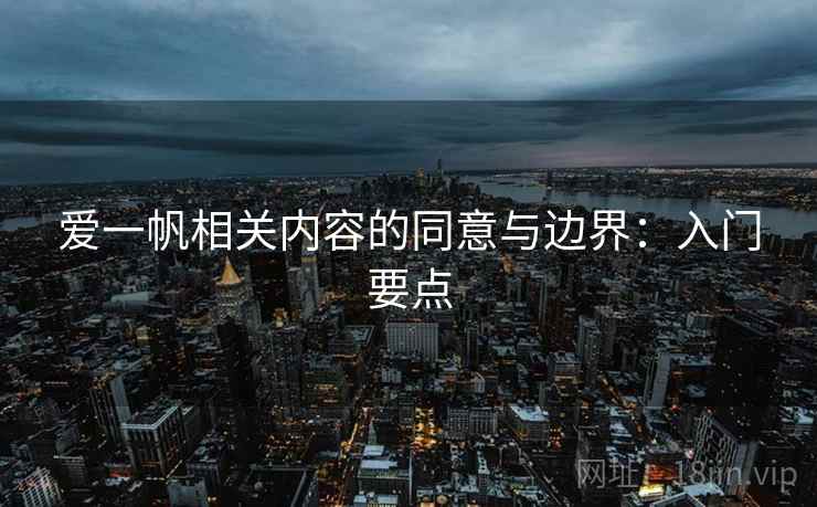 爱一帆相关内容的同意与边界：入门要点